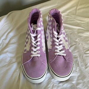 Vans Women's Lavender Checkered High-Tops